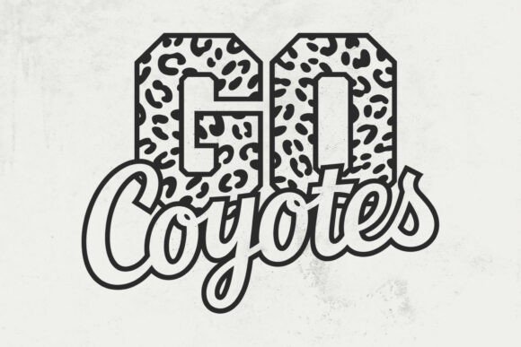 Go Coyotes Leopard and Football: A Bold Embroidery Design