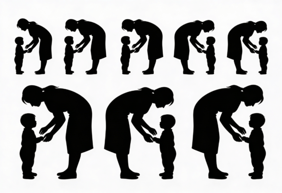 Mom and Child Silhouette SVG: A Heartwarming Design